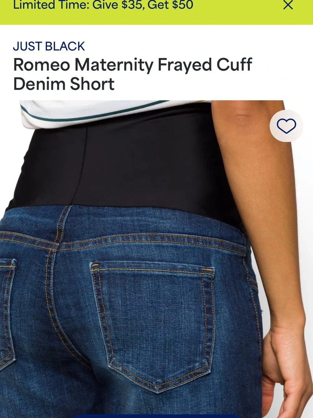 Maternity Dark Blue Denim Shorts